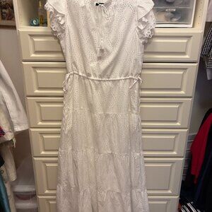 White eyelet dress long
